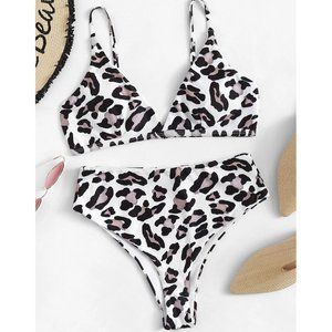 Private Label Black and White Leopard Bikini